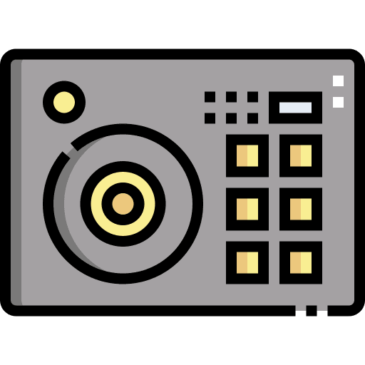 Dj mixer electronics vinyl player party icon Dj mixer electronics vinyl player party icon