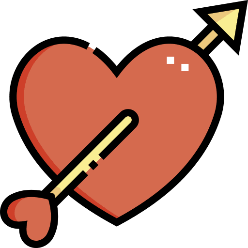 Love romanticism cupid arrow lovers icon
