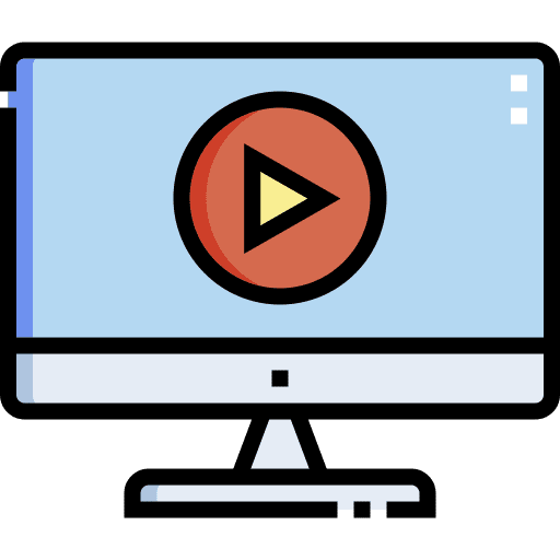 Monitor video player film play button icon Monitor video player film play button icon