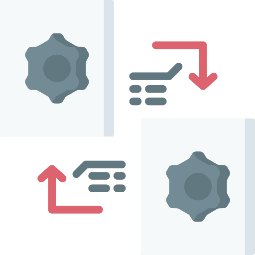 Exchange exchange file cogwheel icon