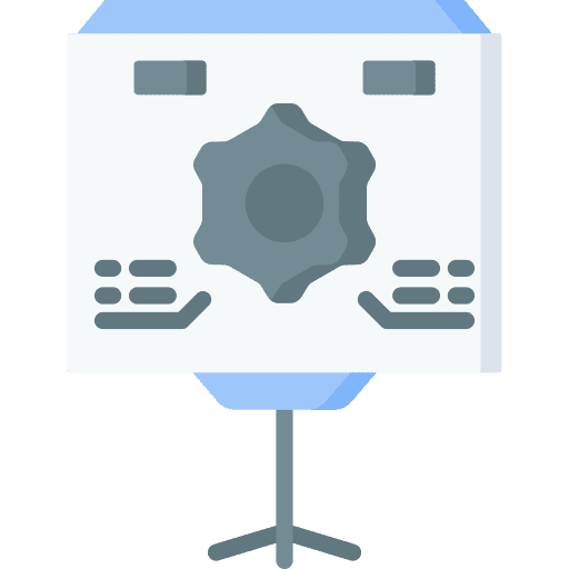Presentation setting gear configuration icon Presentation setting gear configuration icon