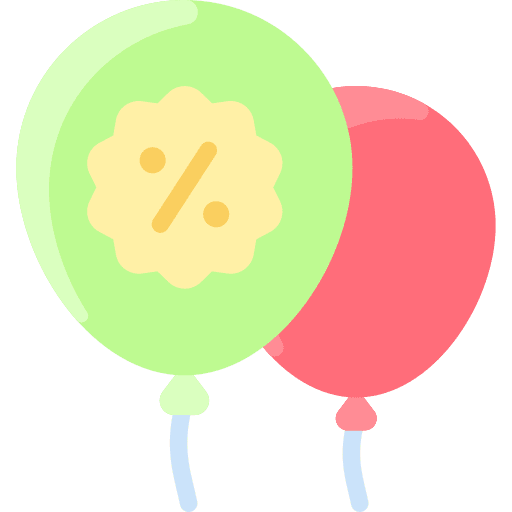 Balloons percent balloons percentage icon