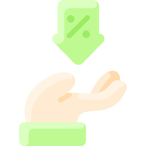 Discount offer down arrow hand icon Discount offer down arrow hand icon