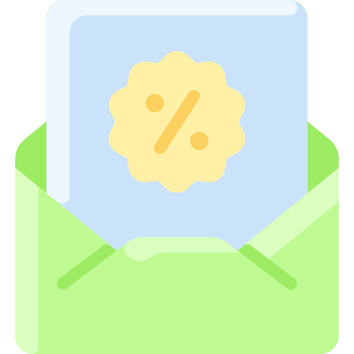 Email coupon communications discount icon Email coupon communications discount icon
