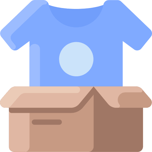 Shipment box commerce and shopping tshirt icon