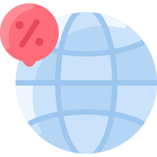 Globe worldwide sales percentage icon Globe worldwide sales percentage icon