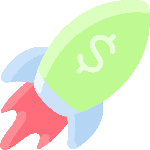 Rocket dollar innovation business and finance icon Rocket dollar innovation business and finance icon