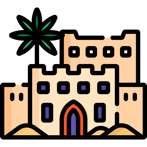Hotel architecture and city house resort icon