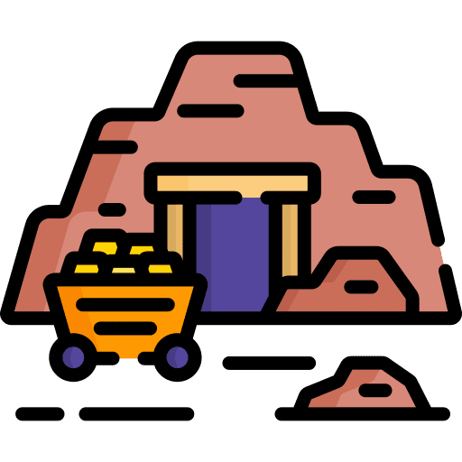 Mine gold industry carry icon
