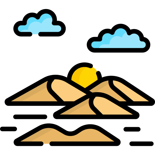 Desert dunes desert weather icon