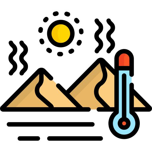 Hot weather dunes nature desert icon