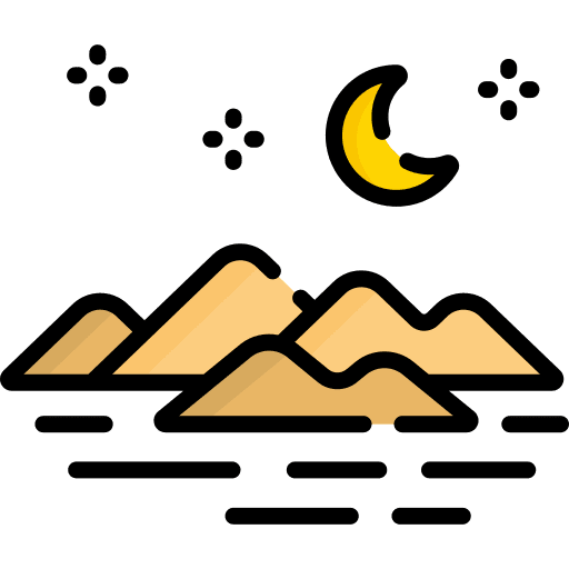 Night mountain sand drought icon