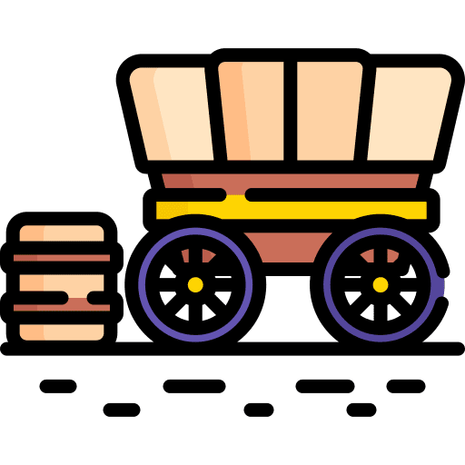 Carriage caravan wild west trolley icon