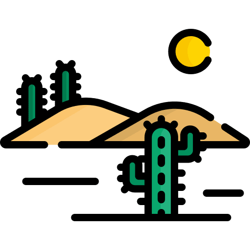 Landscape nature weather desert icon