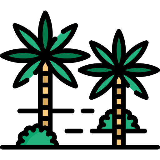 Palm trees sand desert nature icon