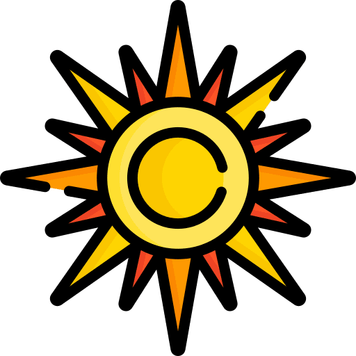 Sun summer forecast desert icon