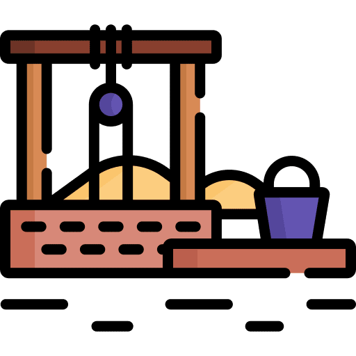 Water well farm bucket rural icon