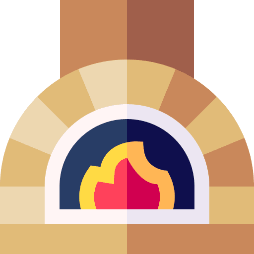 Pizza oven food and restaurant bake pizza oven icon