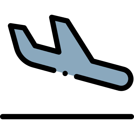 Arrivals landing transportation plane icon