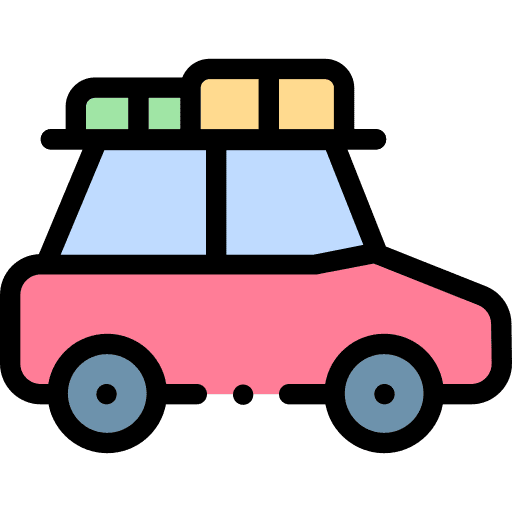Car travel luggage transport icon