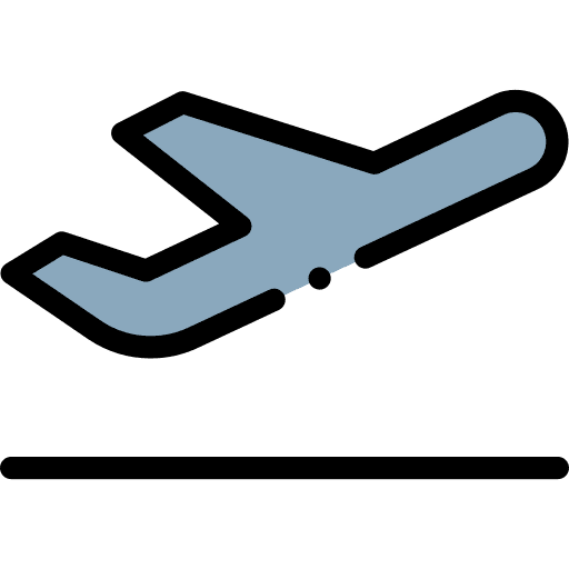 Departures travel flight plane icon