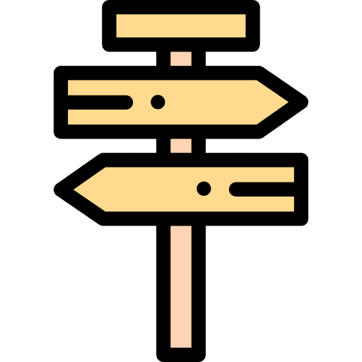 Directional sign direction post wood icon
