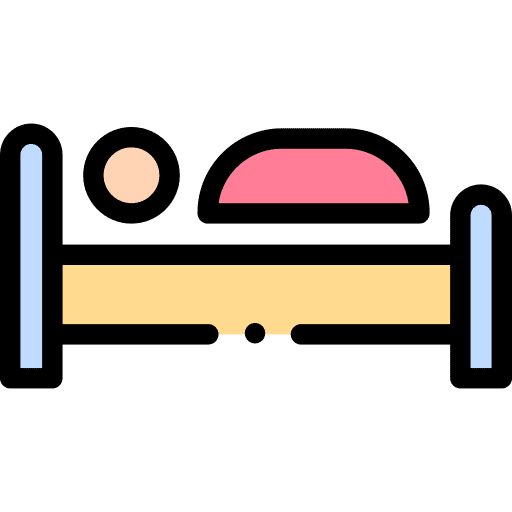 Hostal single bed sleep rest icon