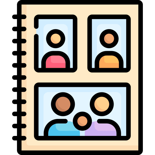Album kid and baby writing kid icon
