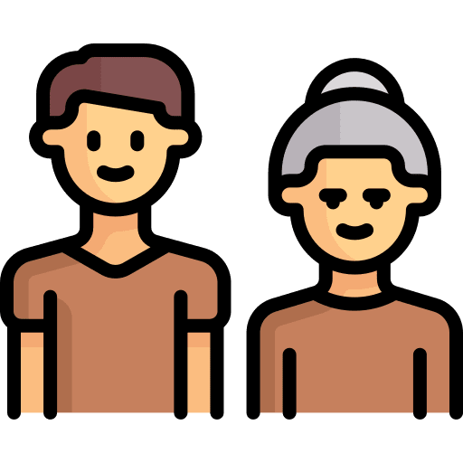 Family old old woman old people icon