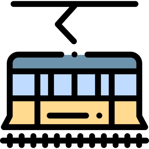 Tram transportation service travel icon Tram transportation service travel icon