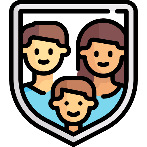 Shield family insurance family protection icon Shield family insurance family protection icon