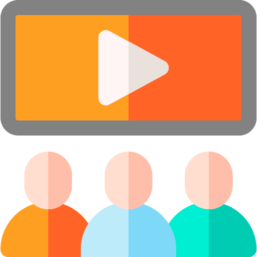 Audience video player play button entertainment icon
