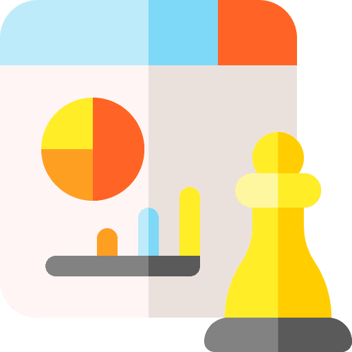 Strategy seo and web data analysis pie chart icon