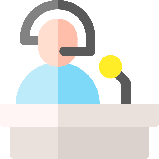 Broadcaster reporter live broadcast journalist icon Broadcaster reporter live broadcast journalist icon