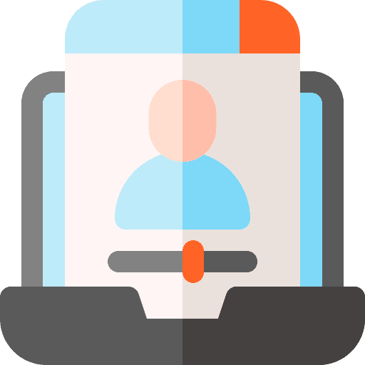Vlog video player communications interface icon Vlog video player communications interface icon