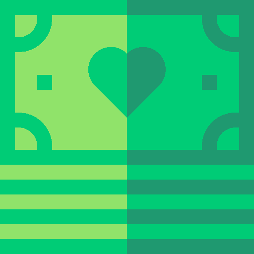 Money heart banknote dollar icon Money heart banknote dollar icon
