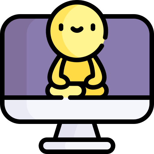 Computer meditation computer people icon Computer meditation computer people icon