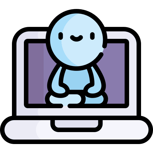 Laptop avatar people yoga icon Laptop avatar people yoga icon
