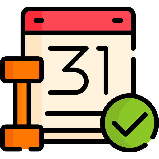 Calendar gym workout exercise icon Calendar gym workout exercise icon