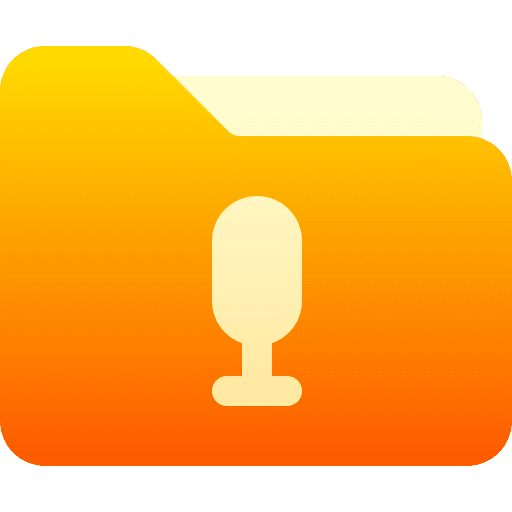 Podcast folder record microphone icon Podcast folder record microphone icon