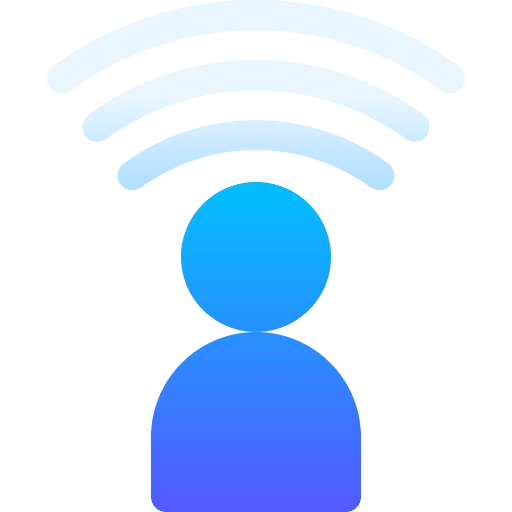 Podcast user wifi man icon Podcast user wifi man icon