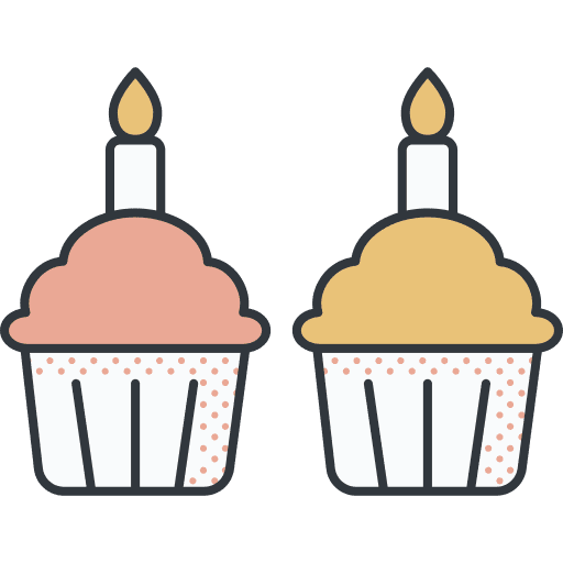 Cupcakes surprise cake birthday and party icon Cupcakes surprise cake birthday and party icon