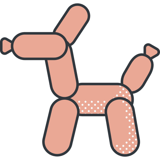 Balloon dog celebration animal birthday and party icon Balloon dog celebration animal birthday and party icon