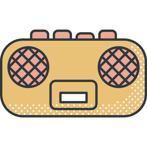 Boombox retro audio music player icon Boombox retro audio music player icon