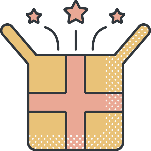 Gift box ribbon surprise open icon Gift box ribbon surprise open icon