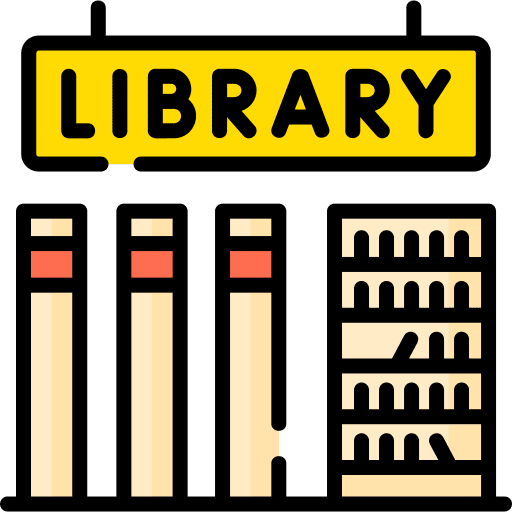 Library storage bookshelf library icon Library storage bookshelf library icon