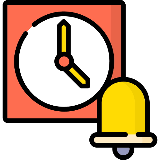 Clock bell time organization icon Clock bell time organization icon