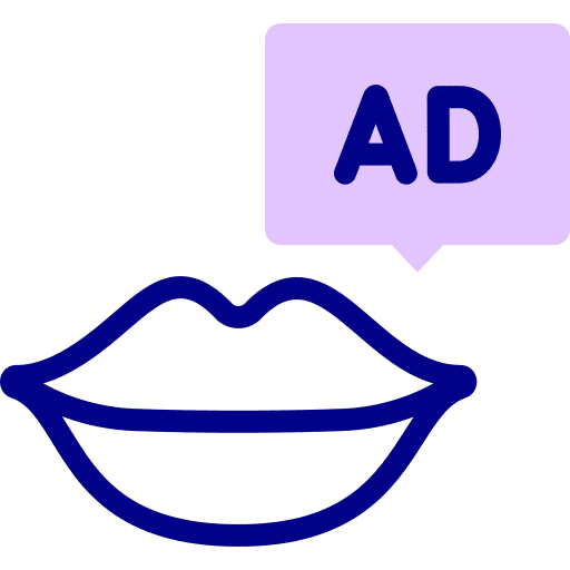 Advertising people pronunciation social icon Advertising people pronunciation social icon