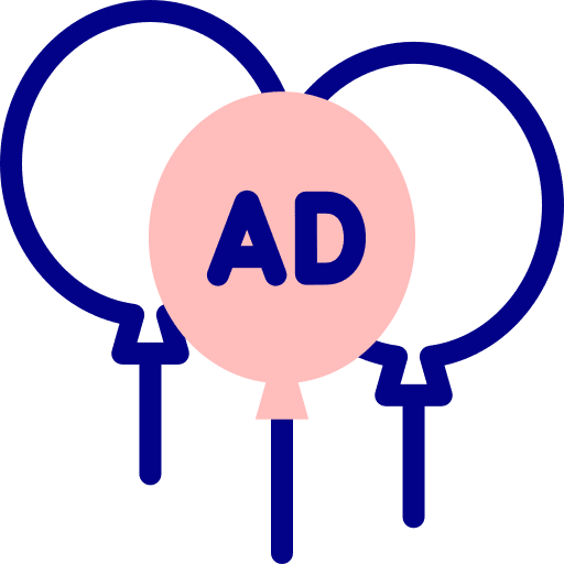 Balloons advertising promotion ads icon Balloons advertising promotion ads icon