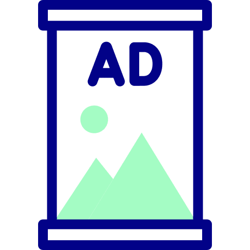 Roll up roll up marketing standee icon